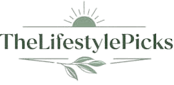 TheLifestylePicks logo featuring a rising sun and green leaves, representing mindful living and intentional lifestyle choices