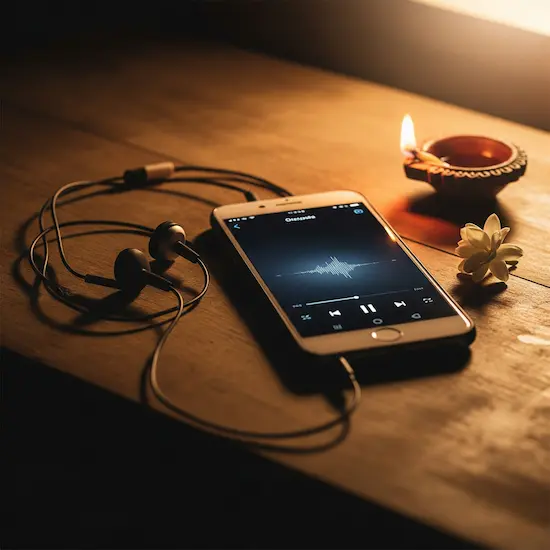 Headphones and phone streaming music, illustrating affordable in India